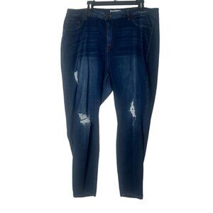 refuge+ Denim Jeans Women Sz 22 Distressed Ripped Hi Rise Cotton Blend Stretch